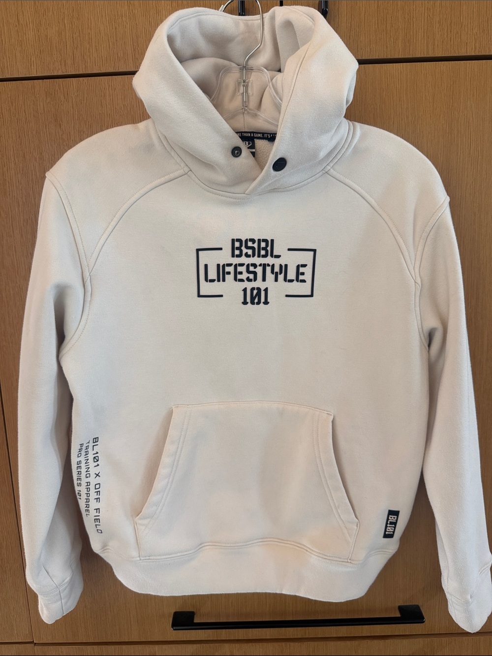 Baseball Lifestyle 101 Off-Field Performance Youth Hoodie Color Cream Size YL
